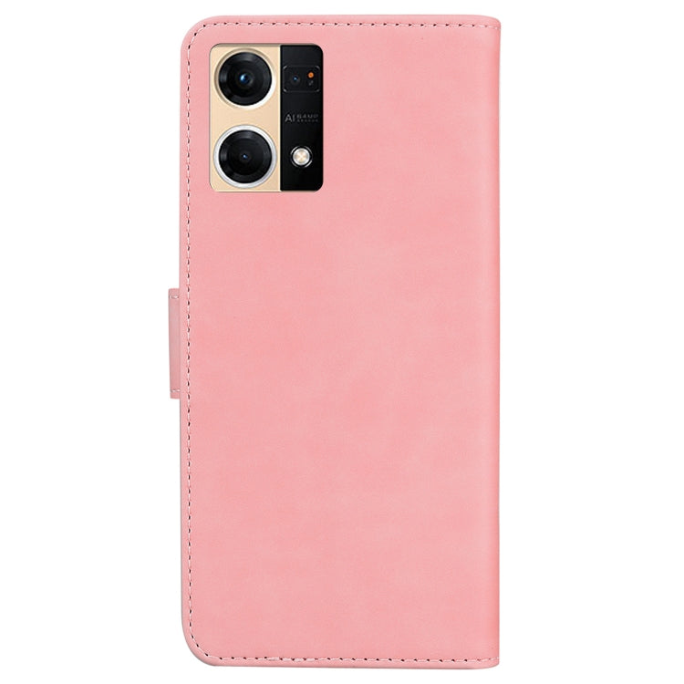 For OPPO Reno7 4G Skin Feel Pure Color Flip Leather Phone Case