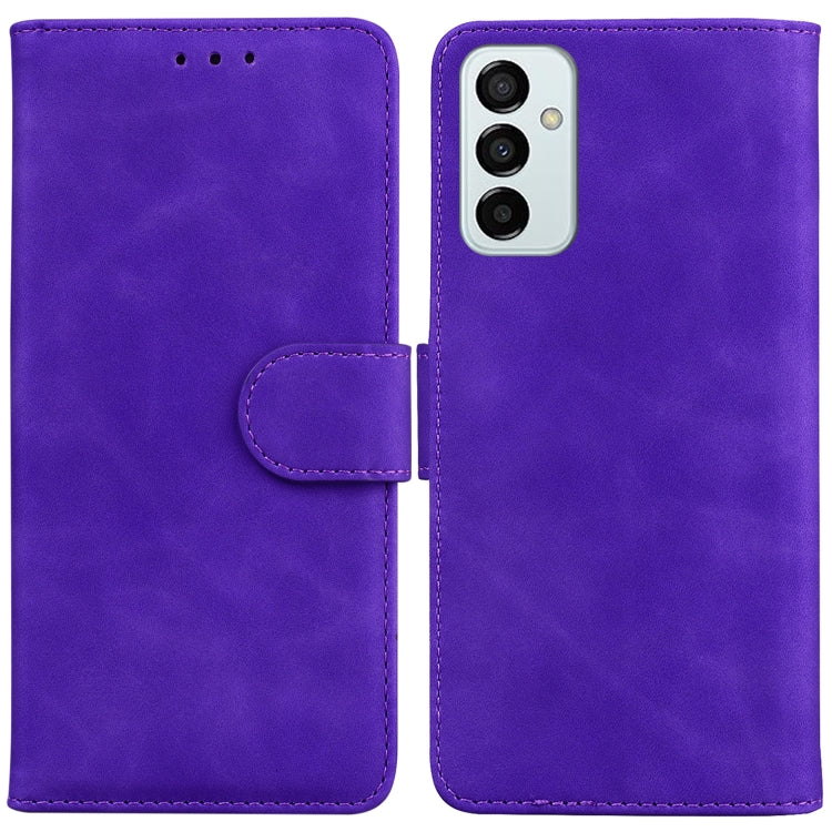 For Samsung Galaxy M13 4G Skin Feel Pure Color Flip Leather Phone Case