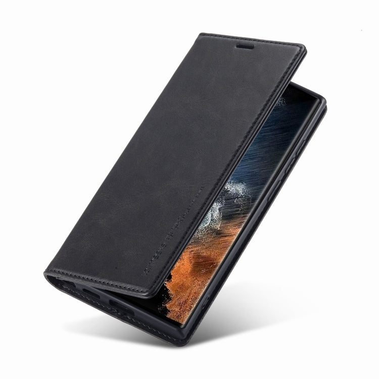 For Samsung Galaxy S22 Ultra 5G LC.IMEEKE RFID Anti-theft Leather Phone Case