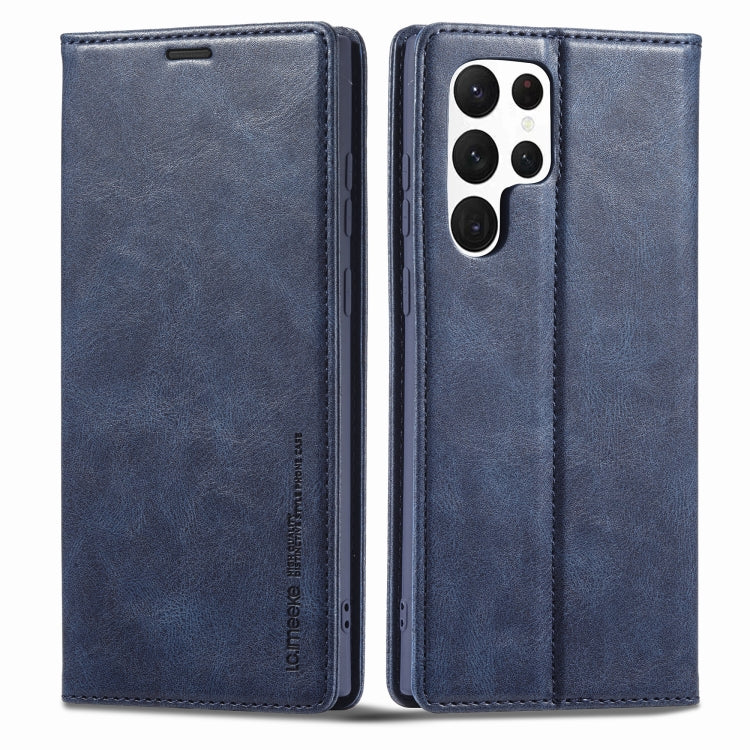 For Samsung Galaxy S22 Ultra 5G LC.IMEEKE RFID Anti-theft Leather Phone Case