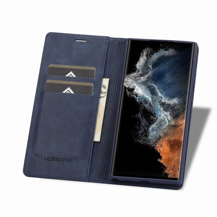 For Samsung Galaxy S22 Ultra 5G LC.IMEEKE RFID Anti-theft Leather Phone Case