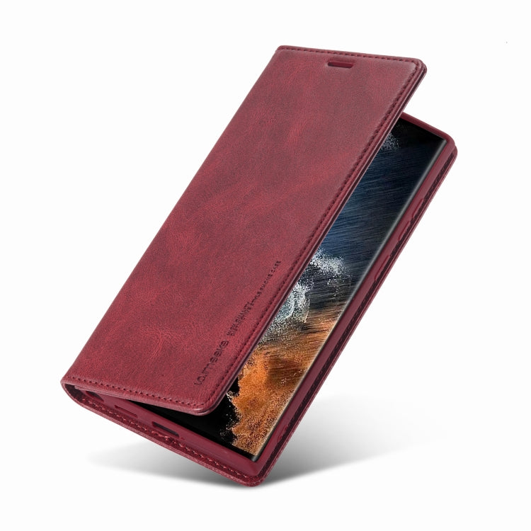 For Samsung Galaxy S22 Ultra 5G LC.IMEEKE RFID Anti-theft Leather Phone Case