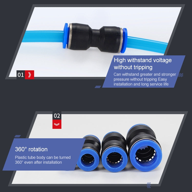 PU-8 LAIZE 10pcs PU Plastic Straight Pneumatic Quick Fitting Connector