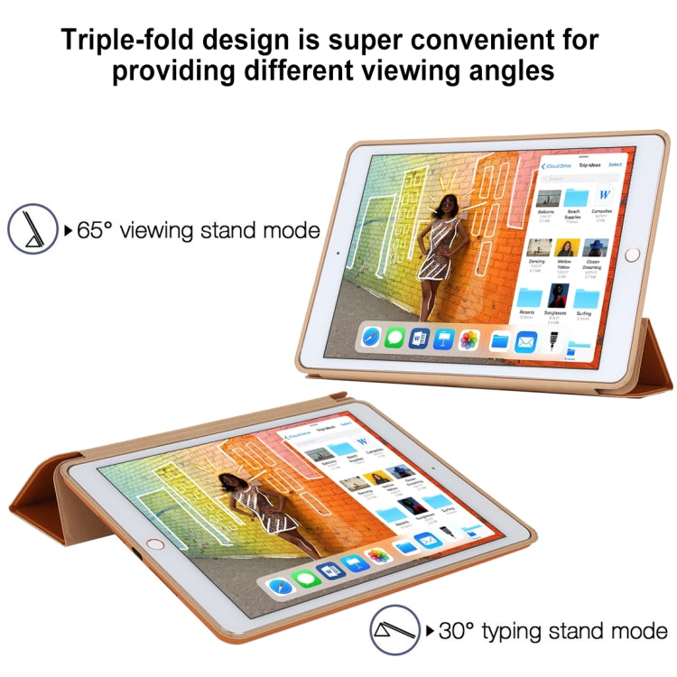 For iPad 10.2 Horizontal Flip Smart Leather Case with Three-folding Holder