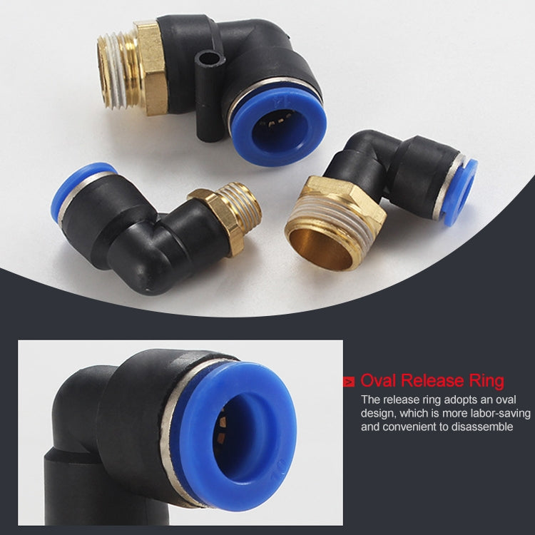 PL4-02 LAIZE 10pcs Male Thread Elbow Pneumatic Quick Fitting Connector