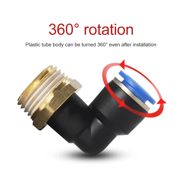PL6-04 LAIZE 10pcs Male Thread Elbow Pneumatic Quick Fitting Connector