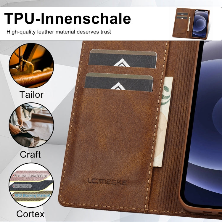 For iPhone 12 mini LC.IMEEKE RFID Anti-theft Leather Phone Case