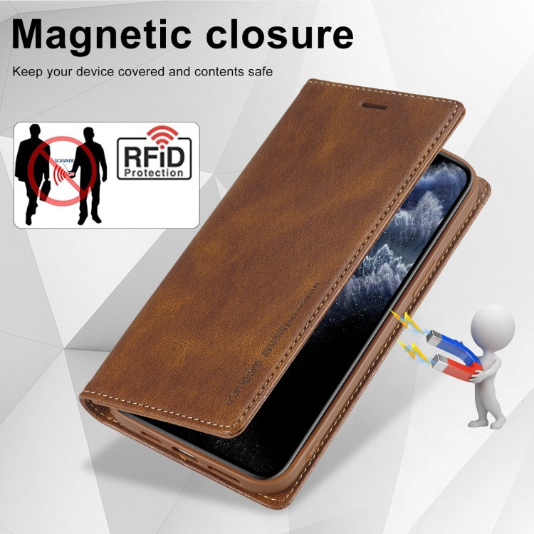 For iPhone 11 Pro Max LC.IMEEKE RFID Anti-theft Leather Phone Case