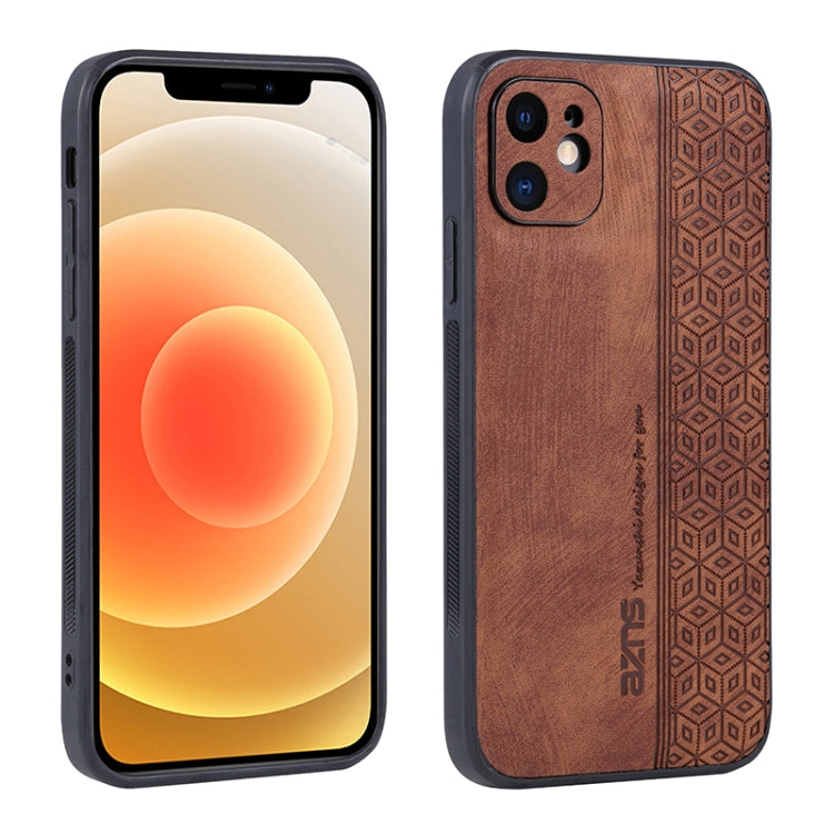 For iPhone 12 AZNS 3D Embossed Skin Feel Phone Case