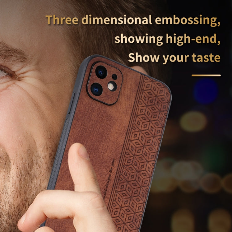 For iPhone 12 AZNS 3D Embossed Skin Feel Phone Case