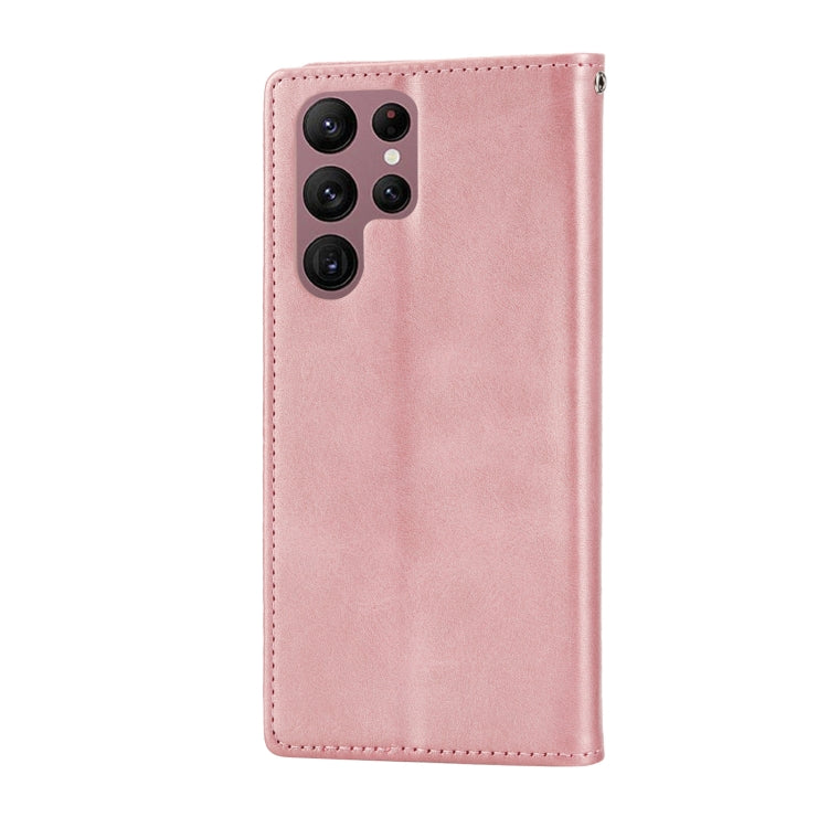 For Samsung Galaxy S22 Ultra 5G Cubic Grid Calf Texture Magnetic Closure Leather Phone Case