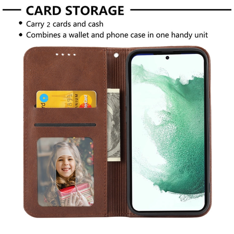 For Samsung Galaxy S21 5G Cubic Grid Calf Texture Magnetic Closure Leather Phone Case