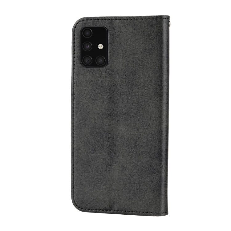 For Samsung Galaxy A71 4G Cubic Grid Calf Texture Magnetic Closure Leather Phone Case