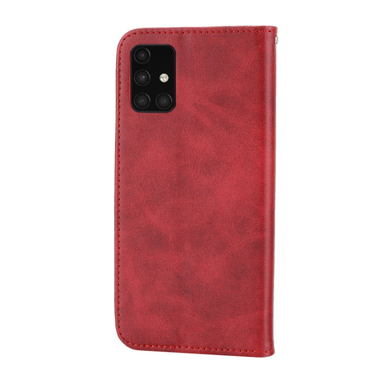 For Samsung Galaxy A71 4G Cubic Grid Calf Texture Magnetic Closure Leather Phone Case