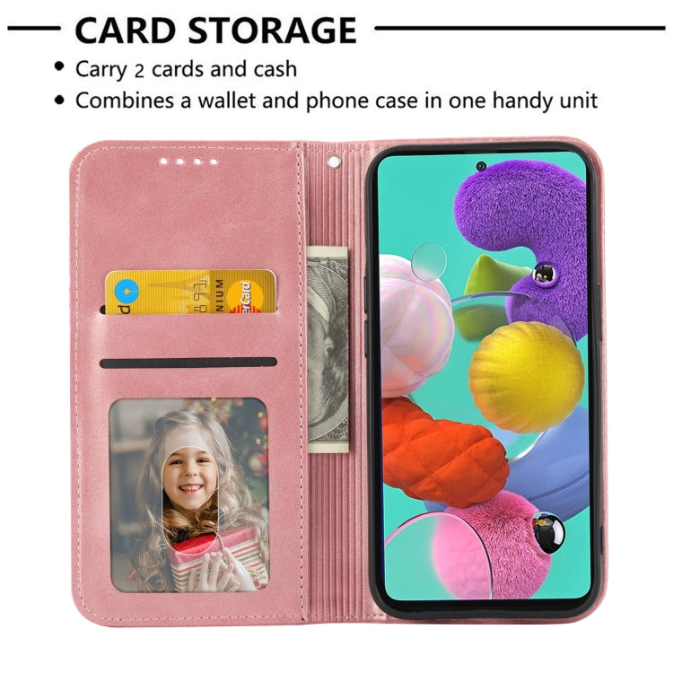 For Samsung Galaxy A71 4G Cubic Grid Calf Texture Magnetic Closure Leather Phone Case