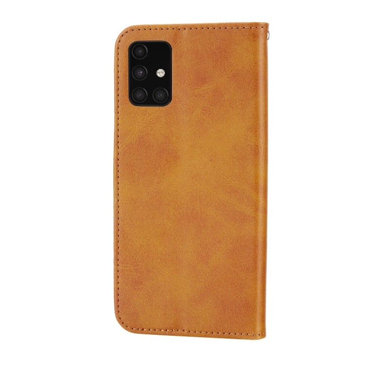 For Samsung Galaxy A71 4G Cubic Grid Calf Texture Magnetic Closure Leather Phone Case
