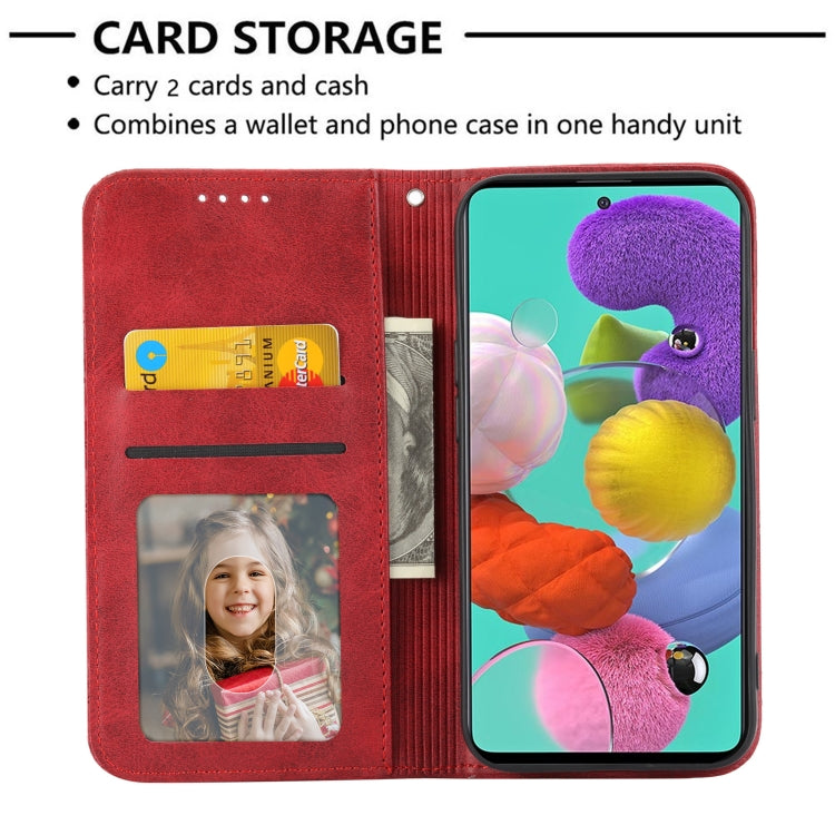 For Samsung Galaxy A52 4G / 5G Cubic Grid Calf Texture Magnetic Closure Leather Phone Case