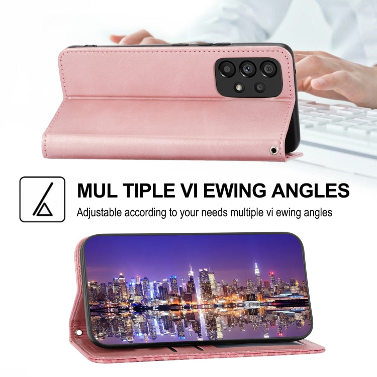 For Samsung Galaxy A72 4G / 5G Cubic Grid Calf Texture Magnetic Closure Leather Phone Case