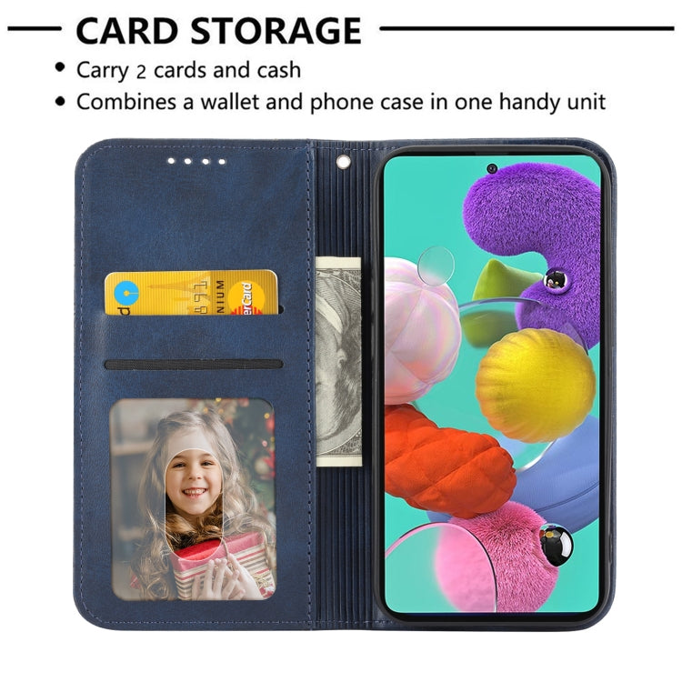 For Samsung Galaxy A72 4G / 5G Cubic Grid Calf Texture Magnetic Closure Leather Phone Case