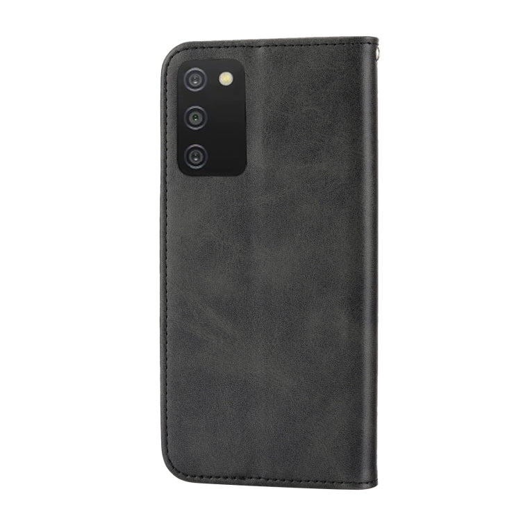 For Samsung Galaxy A03s 166mm Cubic Grid Calf Texture Magnetic Closure Leather Phone Case