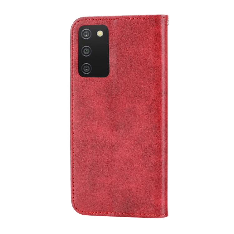 For Samsung Galaxy A03s 166mm Cubic Grid Calf Texture Magnetic Closure Leather Phone Case