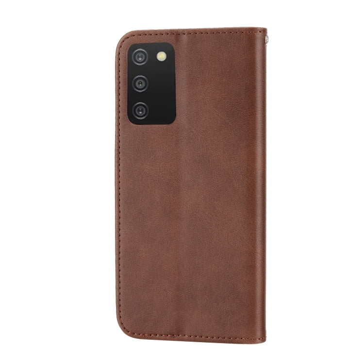 For Samsung Galaxy A03s 166mm Cubic Grid Calf Texture Magnetic Closure Leather Phone Case