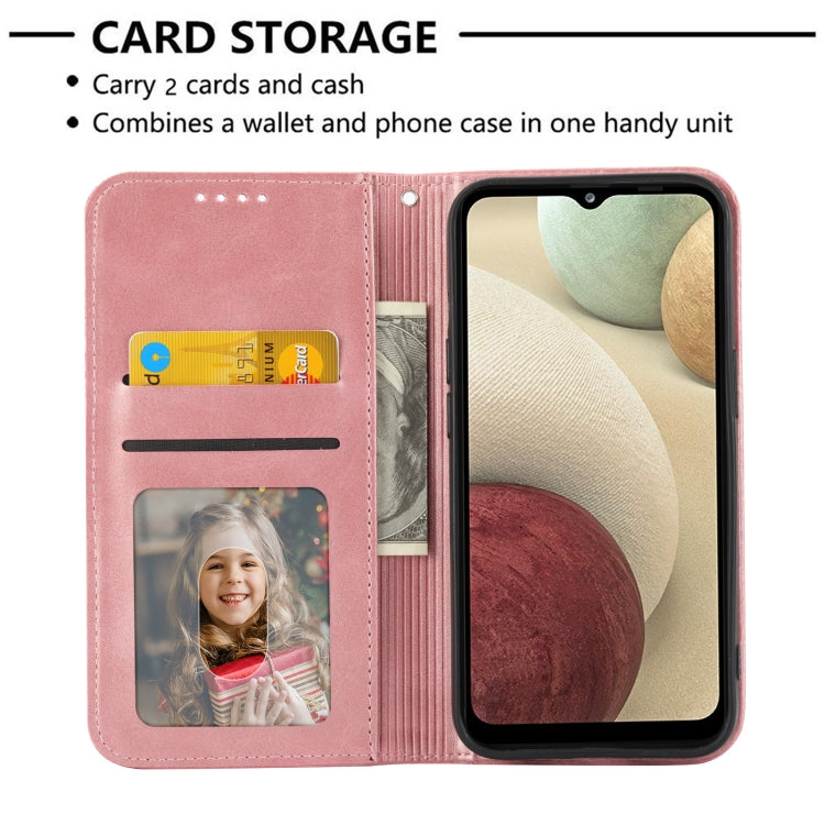 For Samsung Galaxy A03s 166mm Cubic Grid Calf Texture Magnetic Closure Leather Phone Case