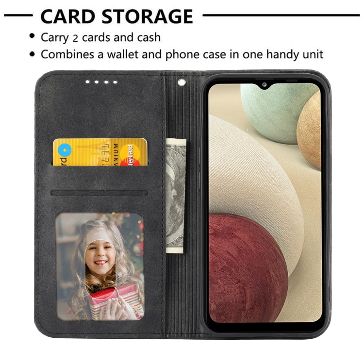 For Samsung Galaxy A03s 165.8mm Cubic Grid Calf Texture Magnetic Closure Leather Phone Case