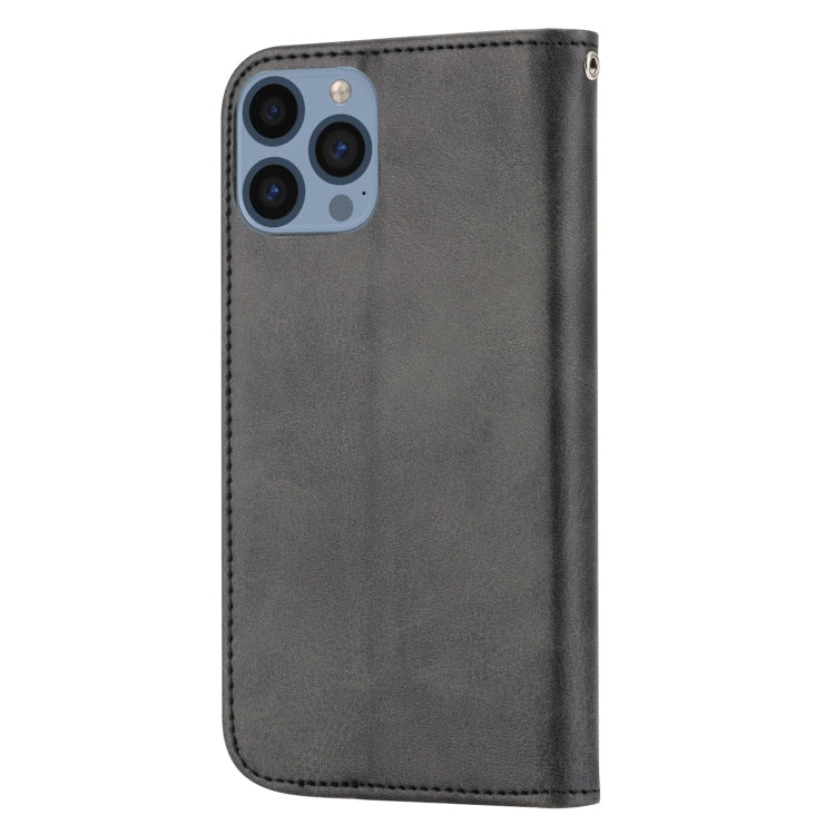 For iPhone 14 Pro Cubic Grid Calf Texture Magnetic Closure Leather Phone Case