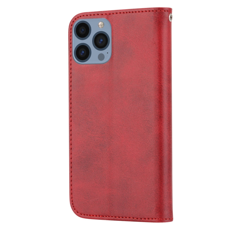 For iPhone 14 Pro Max Cubic Grid Calf Texture Magnetic Closure Leather Phone Case
