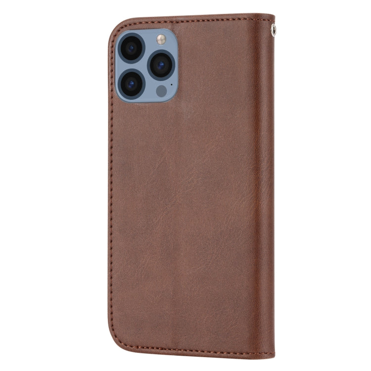 For iPhone 14 Pro Max Cubic Grid Calf Texture Magnetic Closure Leather Phone Case