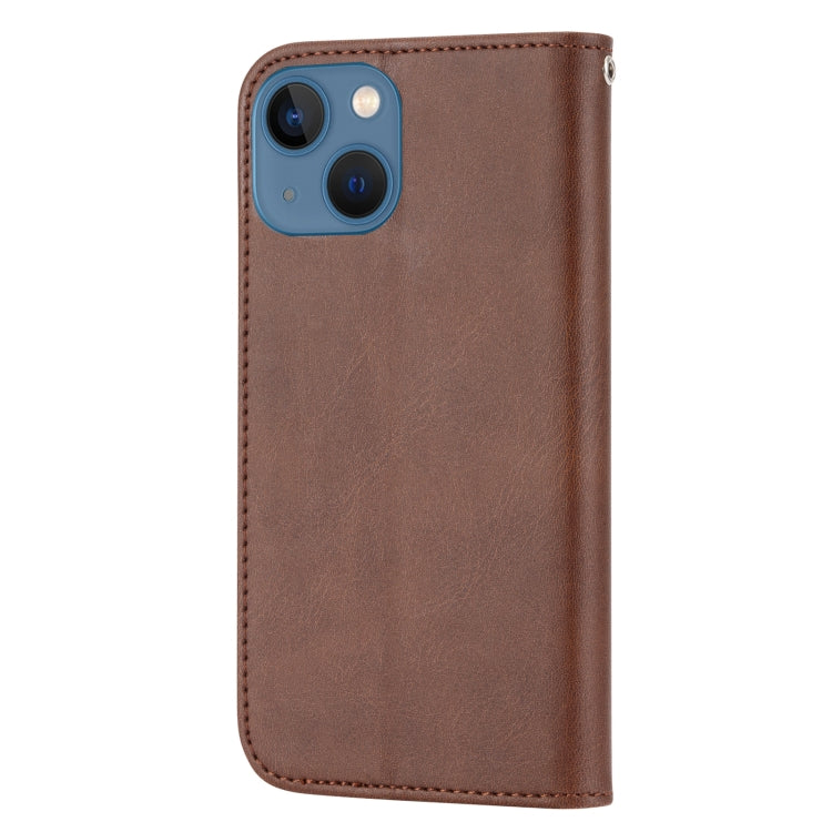 For iPhone 13 mini Cubic Grid Calf Texture Magnetic Closure Leather Phone Case