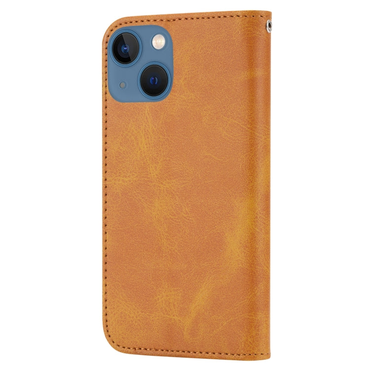 For iPhone 13 mini Cubic Grid Calf Texture Magnetic Closure Leather Phone Case