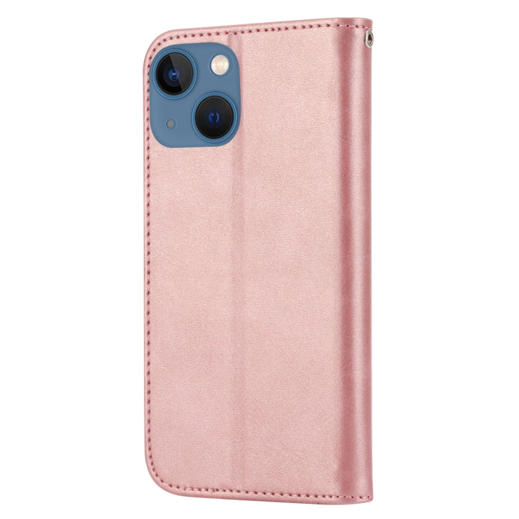 For iPhone 13 Cubic Grid Calf Texture Magnetic Closure Leather Phone Case