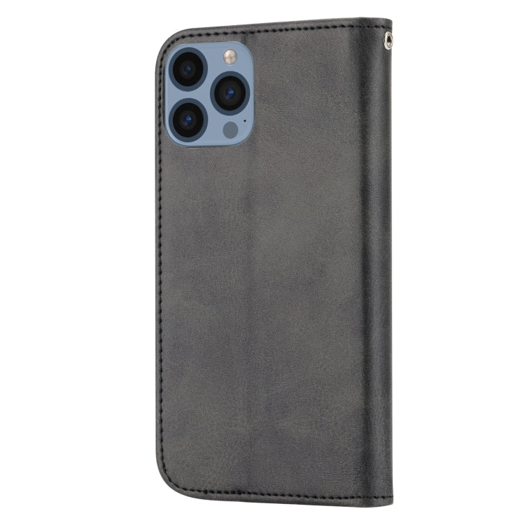 For iPhone 13 Pro Cubic Grid Calf Texture Magnetic Closure Leather Phone Case