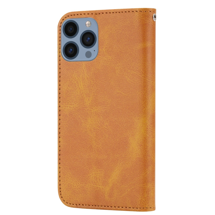 For iPhone 13 Pro Cubic Grid Calf Texture Magnetic Closure Leather Phone Case