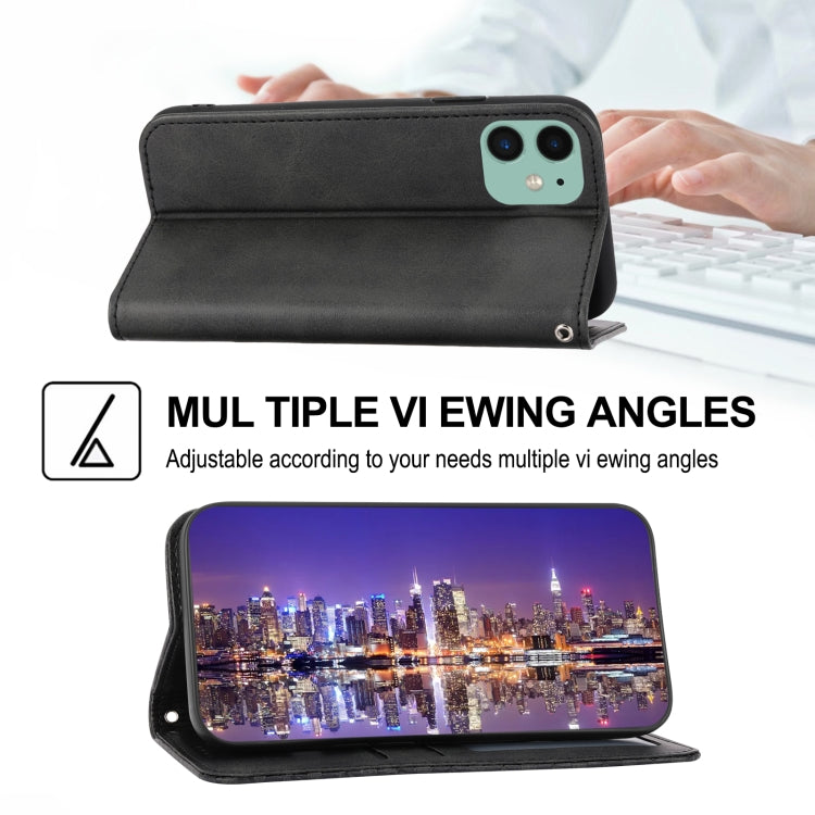 For iPhone 12 mini Cubic Grid Calf Texture Magnetic Closure Leather Phone Case