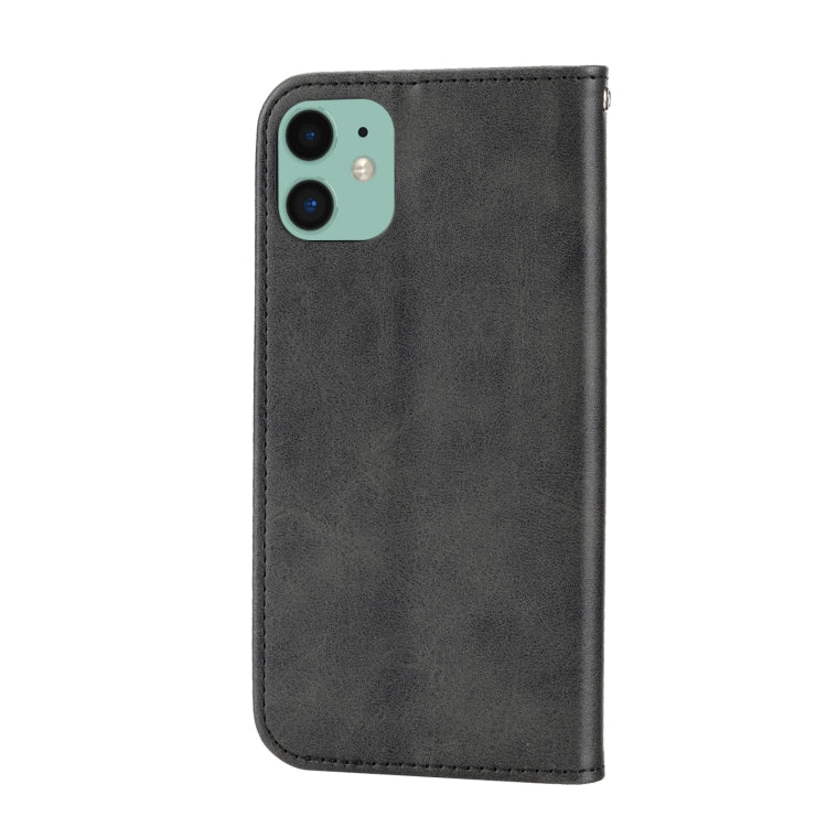 For iPhone 11 Cubic Grid Calf Texture Magnetic Closure Leather Phone Case