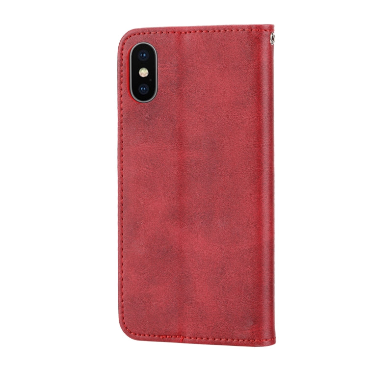 For iPhone XS Max Cubic Grid Calf Texture Magnetic Closure Leather Phone Case