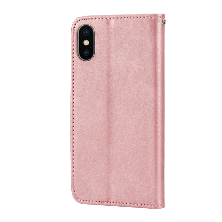 For iPhone XS Max Cubic Grid Calf Texture Magnetic Closure Leather Phone Case