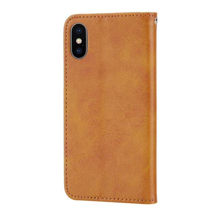 For iPhone XS Max Cubic Grid Calf Texture Magnetic Closure Leather Phone Case