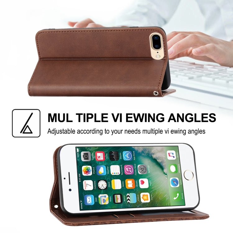 For iPhone SE 2022 / SE 2020 / 7 / 8 Cubic Grid Calf Texture Magnetic Closure Leather Phone Case