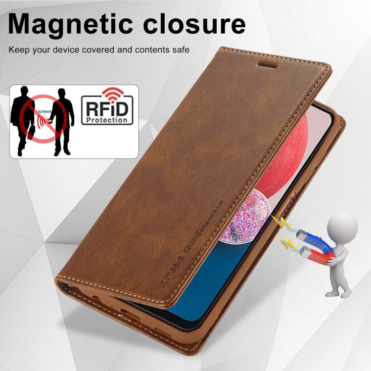 For Samsung Galaxy A04 / A04s / A13 4G&5G LC.IMEEKE RFID Anti-theft Leather Phone Case