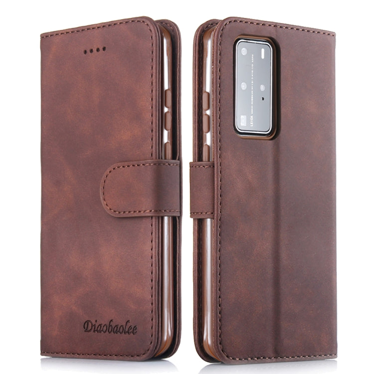 For Huawei P40 Diaobaolee Pure Fresh Texture Horizontal Flip Leather Case, with Holder & Card Slot & Wallet & Photo Frame