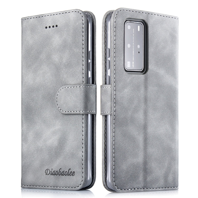 For Huawei P40 Diaobaolee Pure Fresh Texture Horizontal Flip Leather Case, with Holder & Card Slot & Wallet & Photo Frame