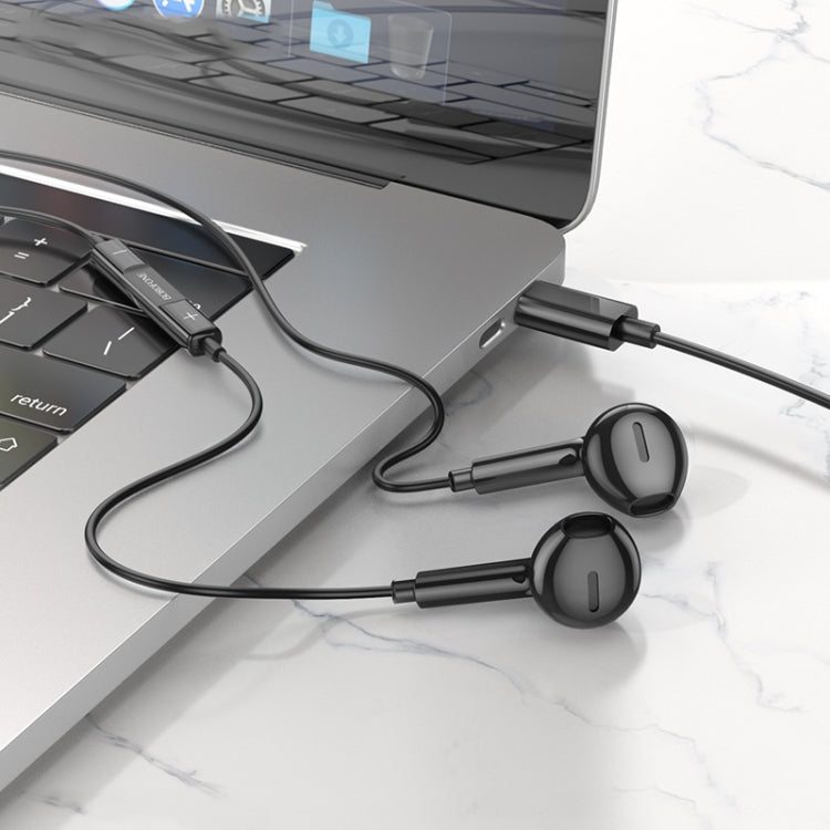 Borofone BM71 1.2m Light Song Type-C Wire-controlled Digital Earphones with Mic