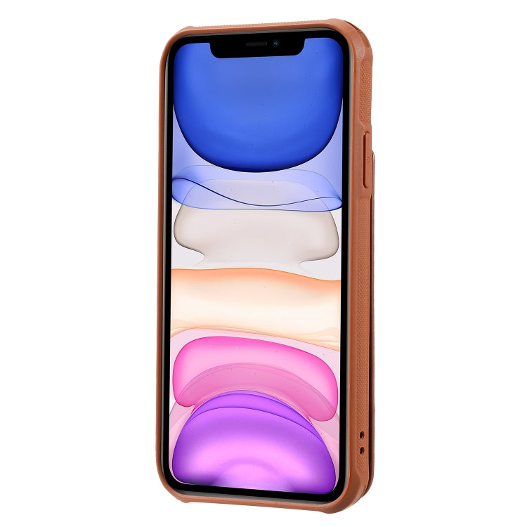 For iPhone 11 Vertical Flip Shockproof Leather Protective Case with Short Rope, Support Card Slots & Bracket & Photo Holder & Wallet Function