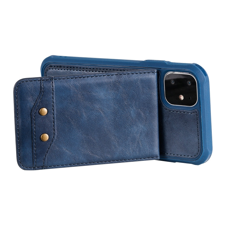 For iPhone 11 Vertical Flip Shockproof Leather Protective Case with Short Rope, Support Card Slots & Bracket & Photo Holder & Wallet Function