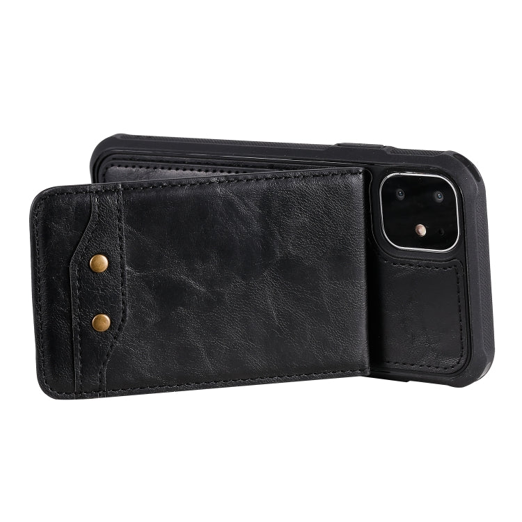 For iPhone 11 Vertical Flip Shockproof Leather Protective Case with Short Rope, Support Card Slots & Bracket & Photo Holder & Wallet Function