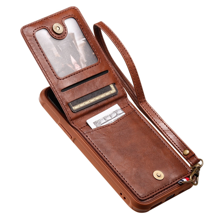 For iPhone 11 Pro Vertical Flip Shockproof Leather Protective Case with Short Rope, Support Card Slots & Bracket & Photo Holder & Wallet Function